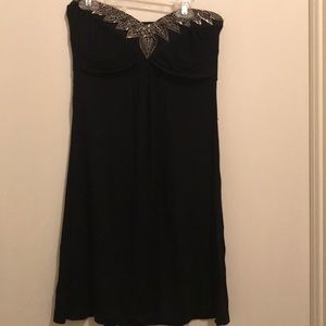 Black strapless dress